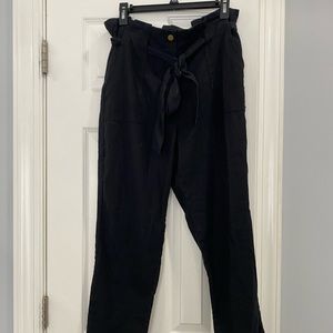 Linen Paper Bag Waist Pants